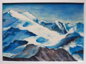 Emilia Tappeiner - Zufallspitze mit Cevedale, Acryl auf Leinwand 70x50